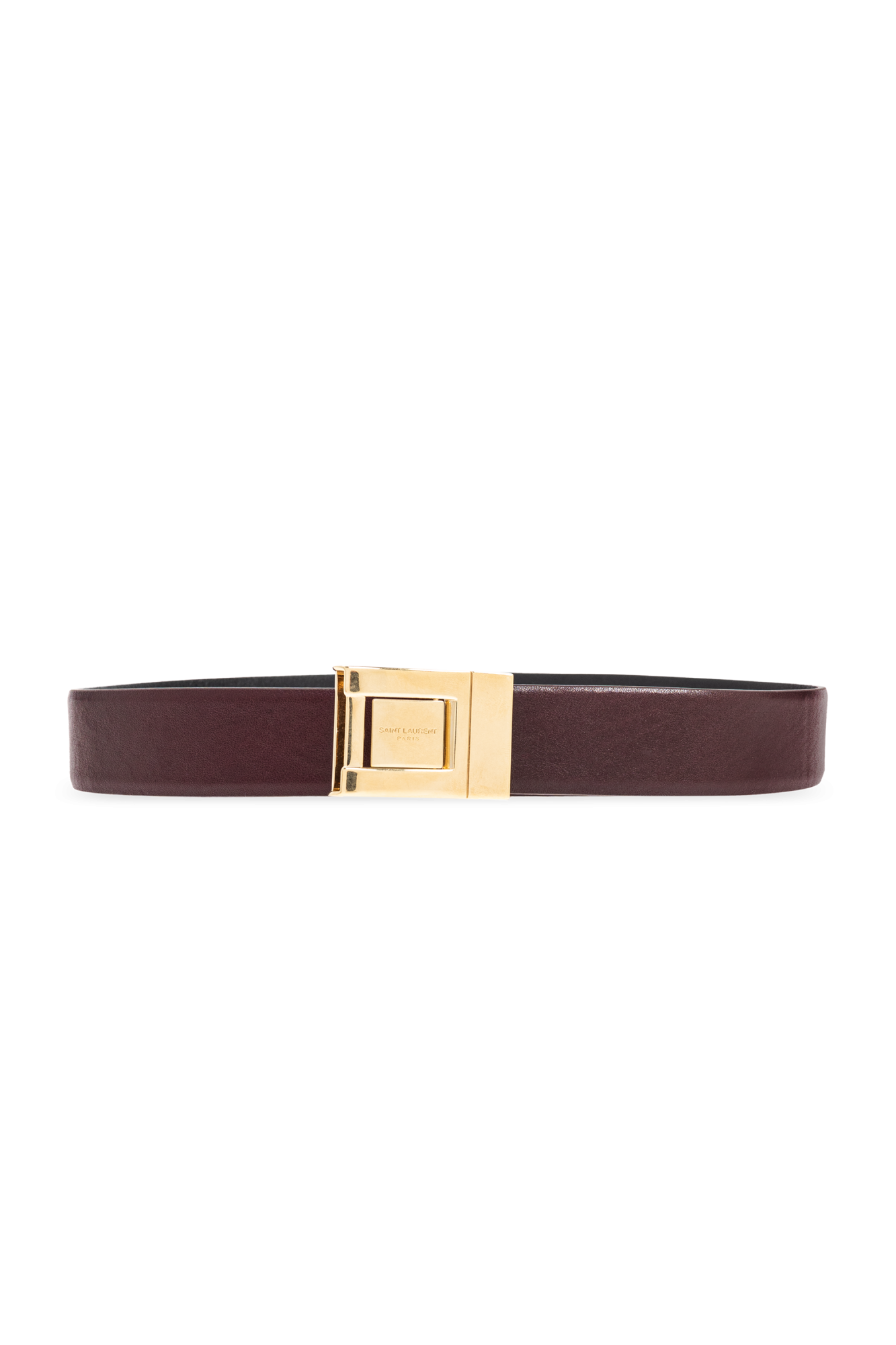 Burgundy Leather belt Saint Laurent - Vitkac AS